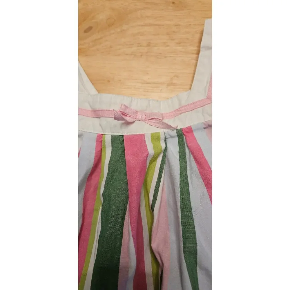 Gymboree White,‎ Pink, and Green Striped Dress Size 2T